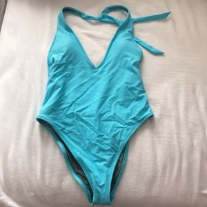 Blue aerie one piece swim suit